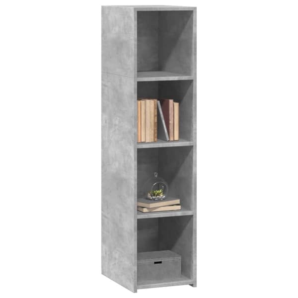 reol 30x41x124 cm konstrueret træ betongrå