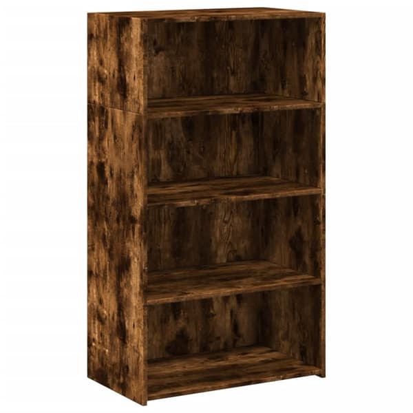 reol 70x41x124 cm konstrueret træ røget egetræsfarve