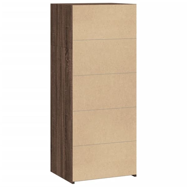 reol 50x41x124 cm konstrueret træ brun egetræsfarve