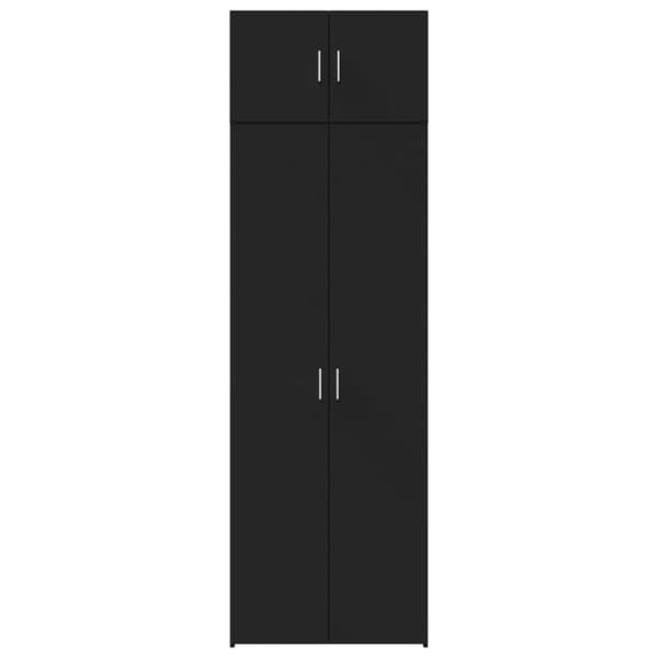 Förvaringsskåp svart 70x42,5x225 cm konstruerat trä