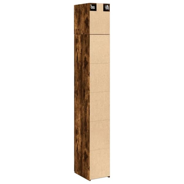 skab 30x42,5x225 cm smalt konstrueret træ røget egetræsfarve