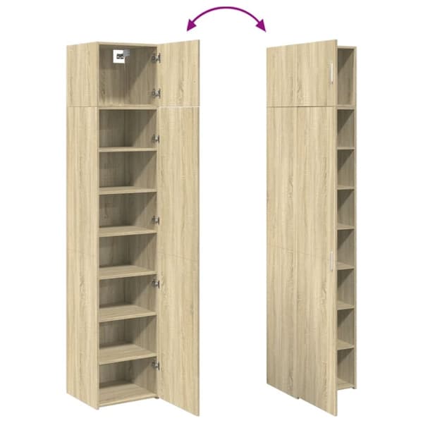 skab 45x42,5x225 cm smalt konstrueret træ sonoma-eg