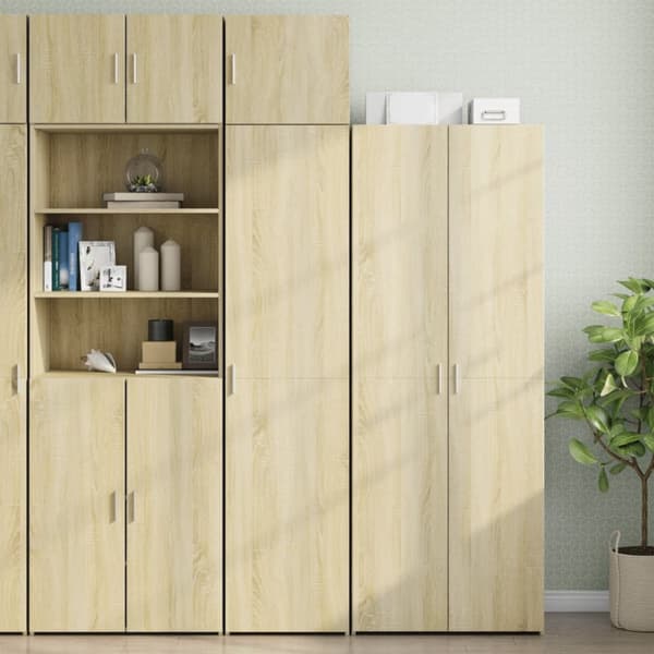 skab 45x42,5x225 cm smalt konstrueret træ sonoma-eg