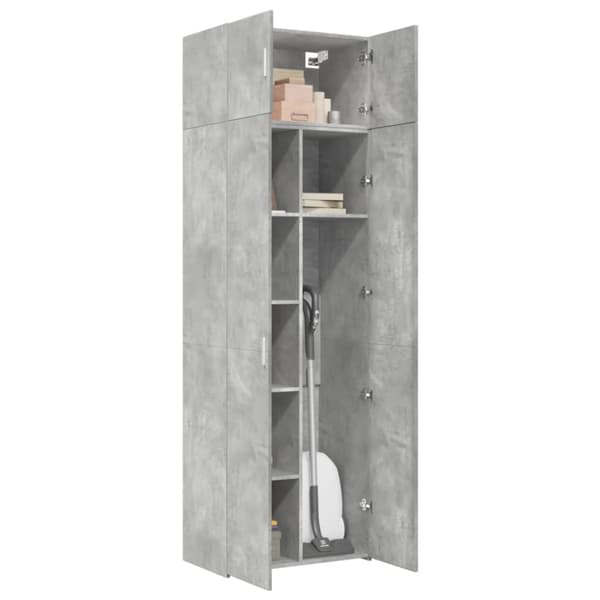 skab 70x42,5x225 cm konstrueret træ betongrå