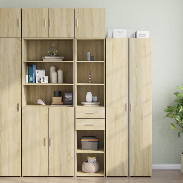 skab 40x42,5x225 cm smalt konstrueret træ sonoma-eg
