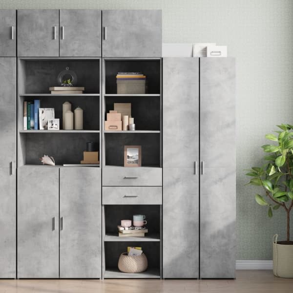 skab 50x42,5x225 cm smalt konstrueret træ betongrå