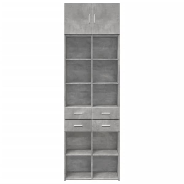 skab 70x42,5x225 cm smalt konstrueret træ betongrå