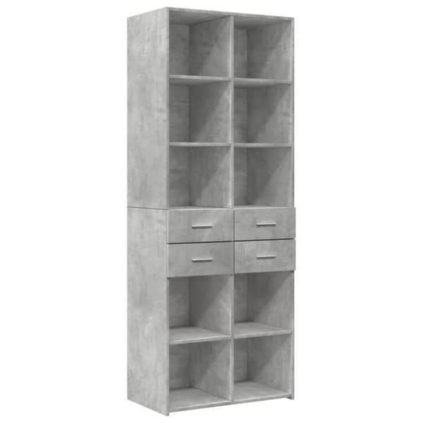skab 70x42,5x225 cm smalt konstrueret træ betongrå