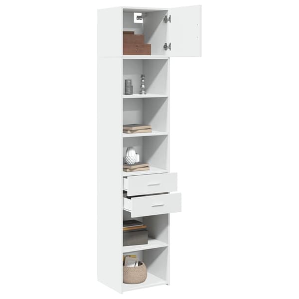 skab 45x42,5x225 cm smalt konstrueret træ hvid