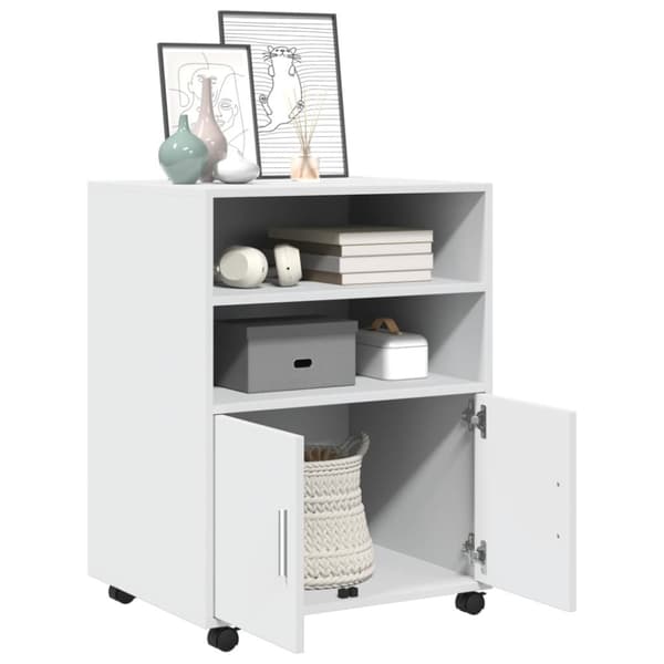 rullebord 60x48x81 cm konstrueret træ hvid