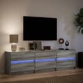 Miniatyrbild 5 av 10: Tv-bänk med LEDs grå sonoma 180x34x50 cm konstruerat trä