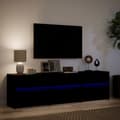 Pikkukuva 5 / 10: TV-taso LED-valoilla musta 180x34x50 cm tekninen puu