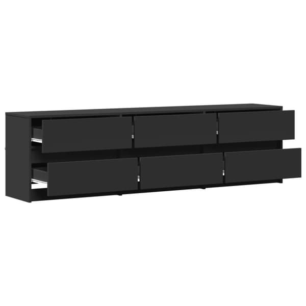TV-taso LED-valoilla musta 180x34x50 cm tekninen puu