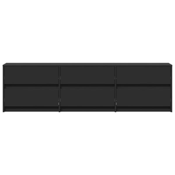 TV-taso LED-valoilla musta 180x34x50 cm tekninen puu