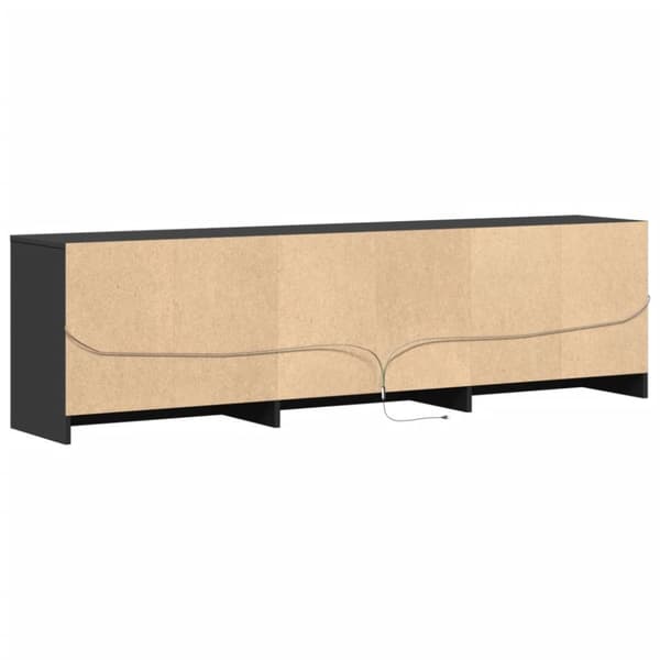 TV-taso LED-valoilla musta 180x34x50 cm tekninen puu