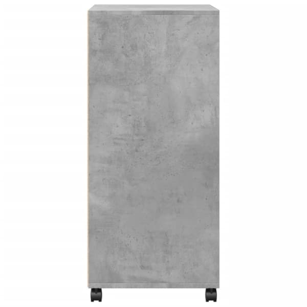 Skåp med hjul betonggrå 55x40x91 cm konstruerat trä
