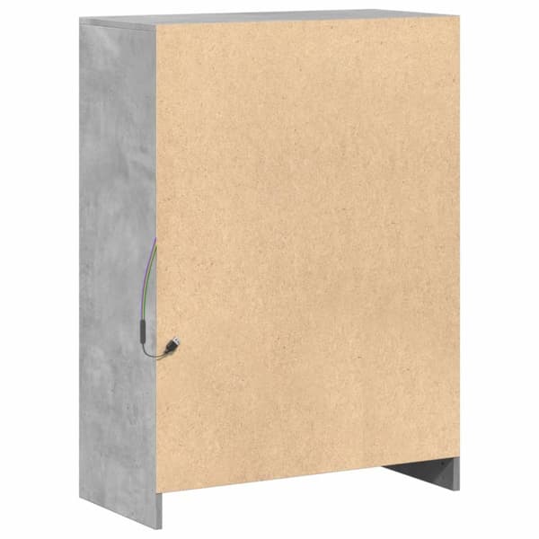 Skänk med LED betonggrå 72x34x100 cm konstruerat trä
