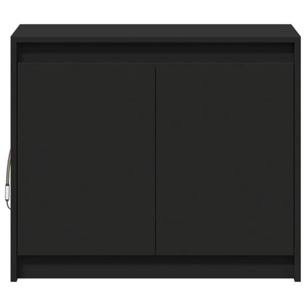 skænk med LED-lys 72x34x61 cm konstrueret træ sort
