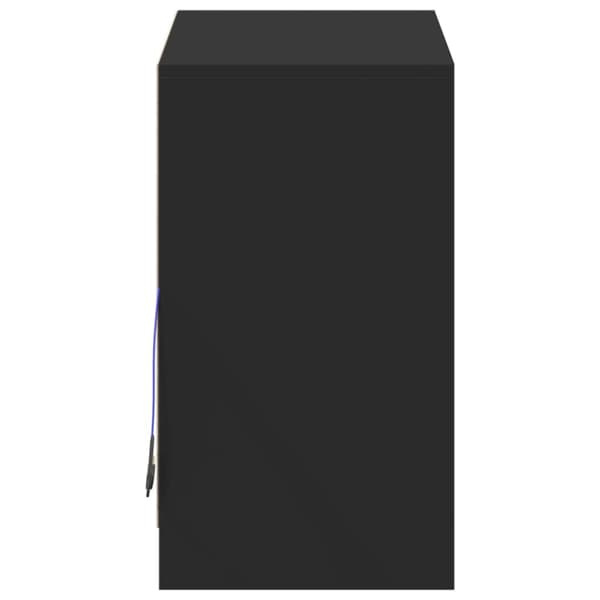 skænk med LED-lys 72x34x61 cm konstrueret træ sort
