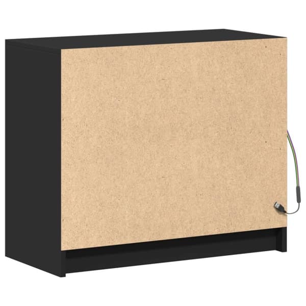 skænk med LED-lys 72x34x61 cm konstrueret træ sort