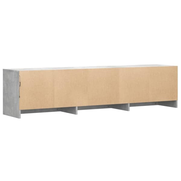 Tv-bänk med LEDs betonggrå 165x34x40 cm konstruerat trä