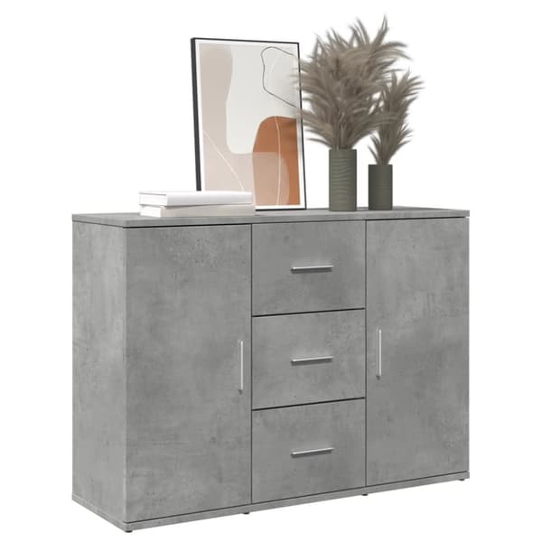 skænk 90,5x29,5x65 cm konstrueret træ betongrå