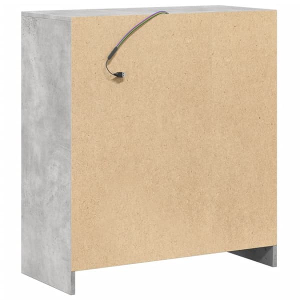 Senkki LED-valoilla betoninharmaa 77x34x85 cm tekninen puu