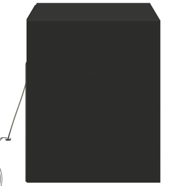 væghængt tv-bord med LED-lys 100x31x35 cm sort