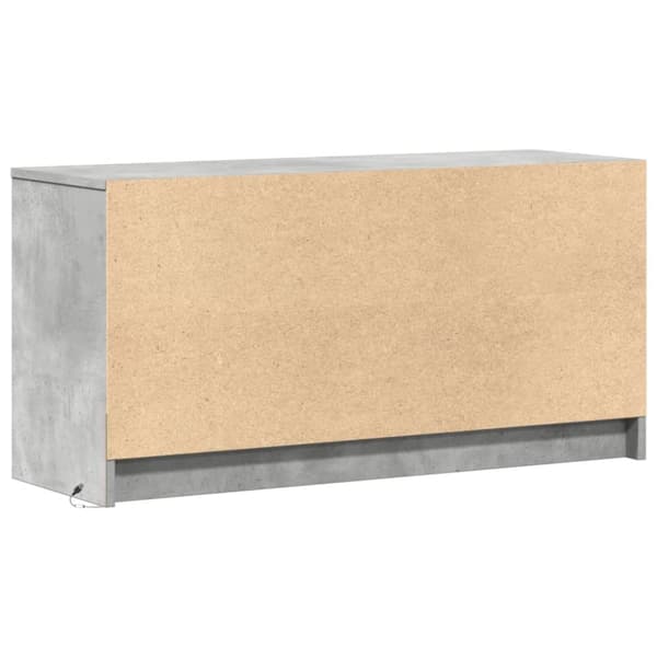 tv-bord med LED-lys 100x34x50 cm konstrueret træ betongrå