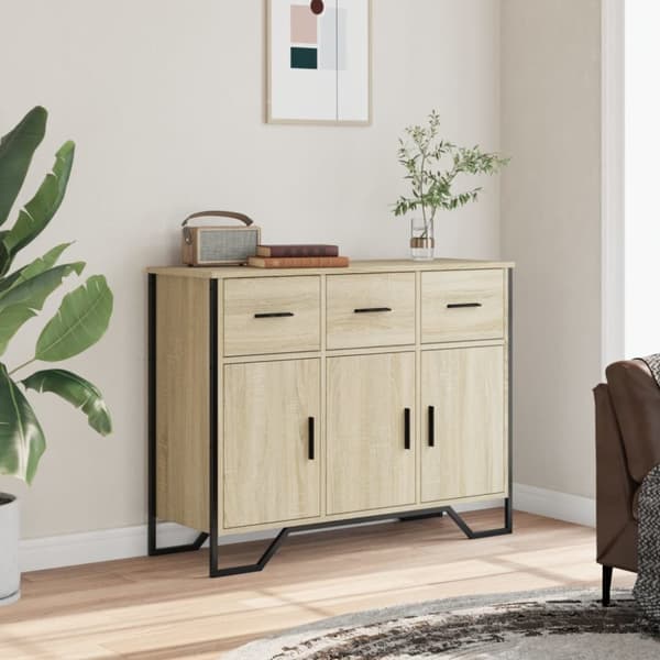 Skänk sonoma-ek 97x32,5x74,5 cm konstruerat trä