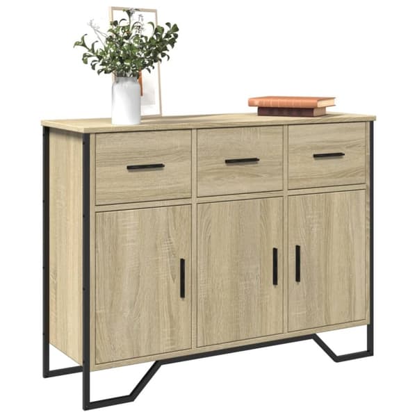 Skänk sonoma-ek 97x32,5x74,5 cm konstruerat trä