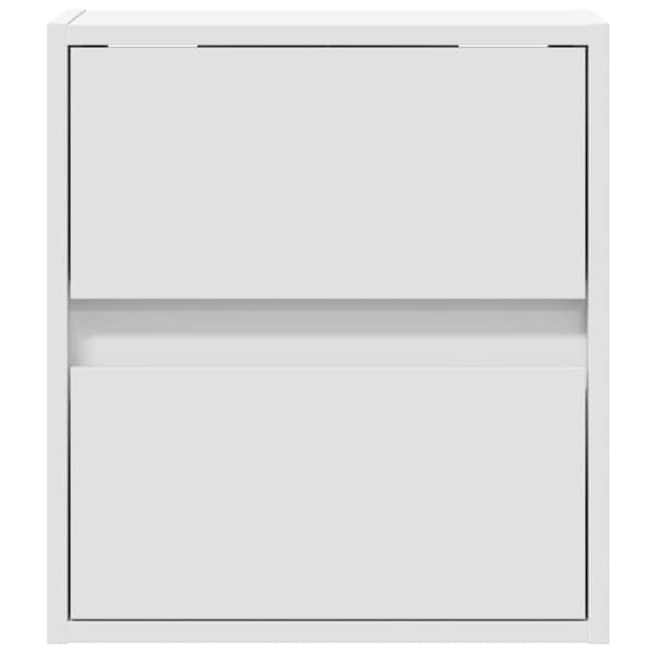 væghængte tv-borde 2 stk. med LED-lys 41x31x45 cm hvid