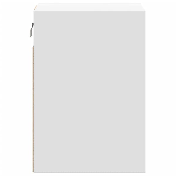 væghængte tv-borde 2 stk. med LED-lys 41x31x45 cm hvid