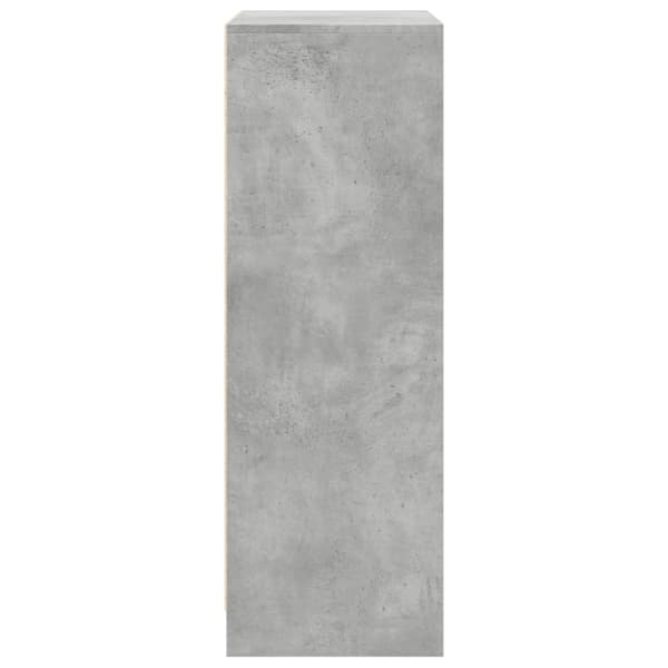 skab med LED 77x34x100 cm konstrueret træ betongrå