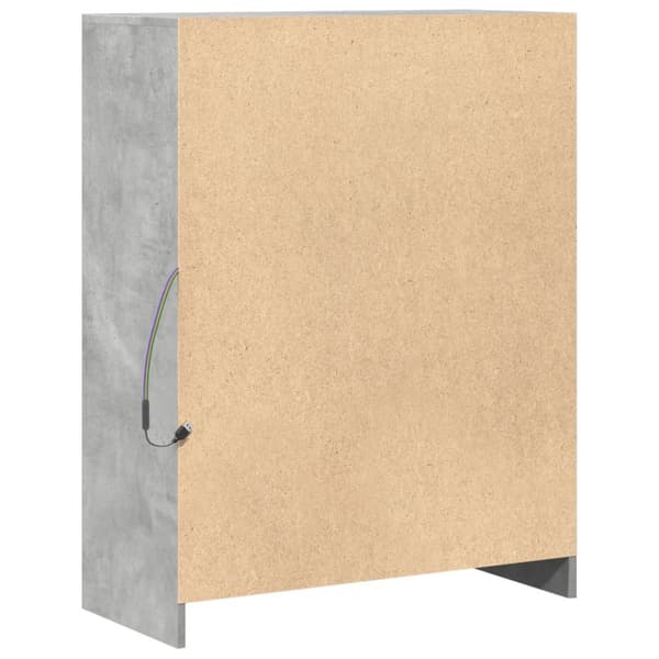 skab med LED 77x34x100 cm konstrueret træ betongrå