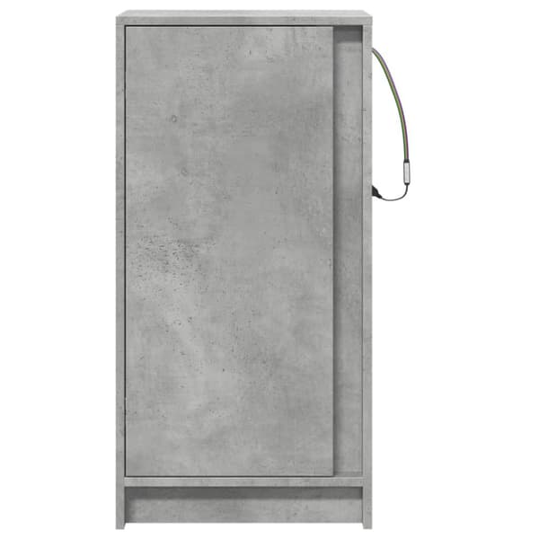 skab med LED-lys 42,5x34x85 cm konstrueret træ betongrå
