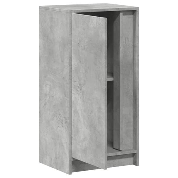 skab med LED-lys 42,5x34x85 cm konstrueret træ betongrå