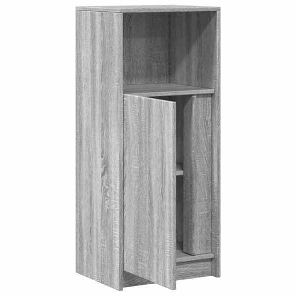 skab med LED-lys 42,5x34x100 cm konstrueret træ grå sonoma-eg