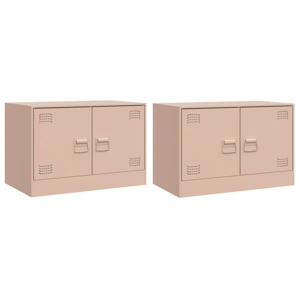 tv-borde 2 stk. 67x39x44 cm stål lyserød