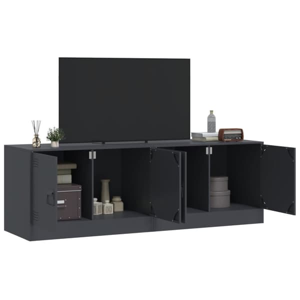 TV-skåp 2 st antracit 67x39x44 cm stål