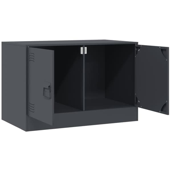 TV-skåp 2 st antracit 67x39x44 cm stål