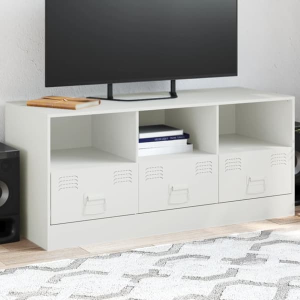 tv-bord 99x39x44 cm stål hvid