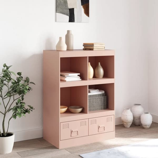 skab 67x39x95 cm stål lyserød