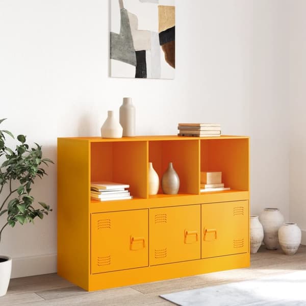Skänk senapsgul 99x39x73 cm stål