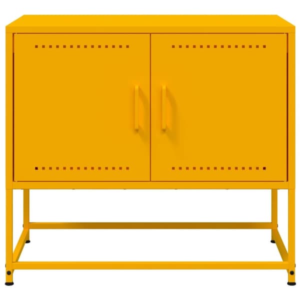 tv-bord 68,5x39x60,5 cm stål sennepsgul