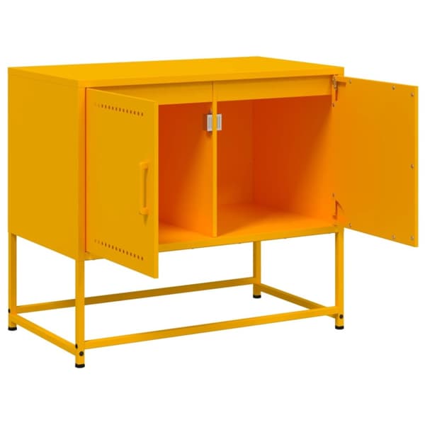 tv-bord 68,5x39x60,5 cm stål sennepsgul