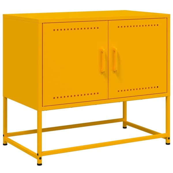 tv-bord 68,5x39x60,5 cm stål sennepsgul