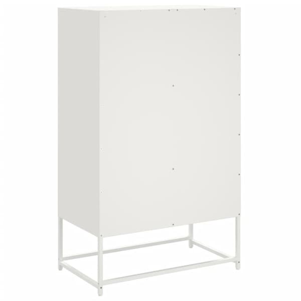 Högskåp vit 68,5x39x111,5 cm kallvalsat stål