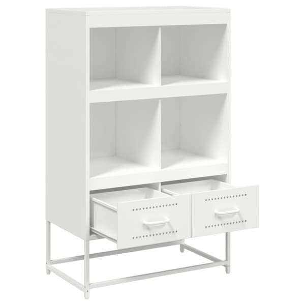 Högskåp vit 68,5x39x111,5 cm kallvalsat stål
