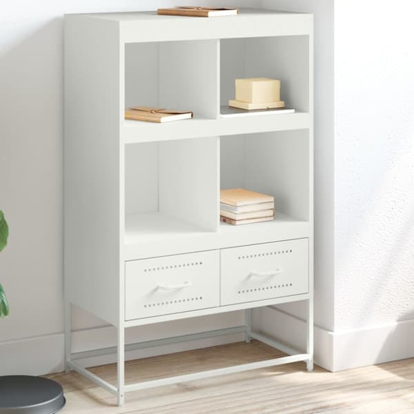 Högskåp vit 68,5x39x111,5 cm kallvalsat stål